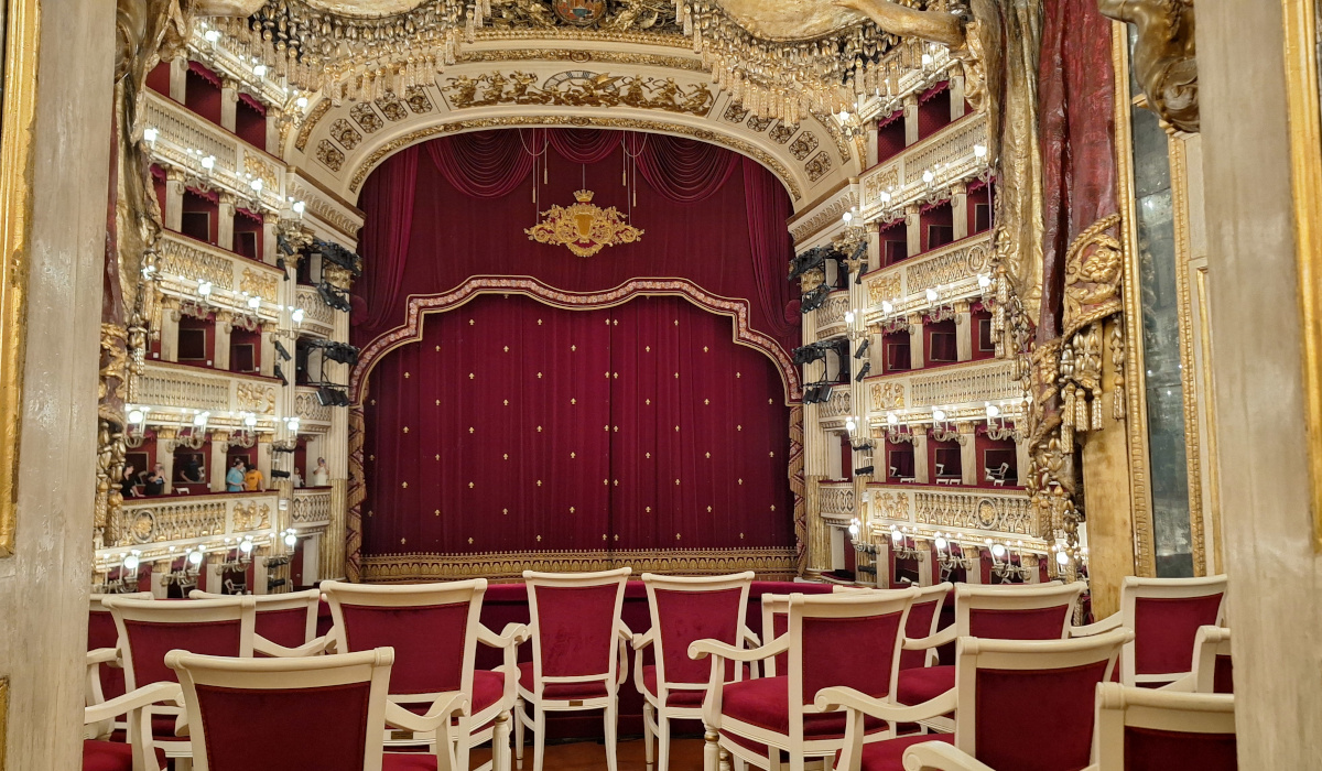 Visita al Teatro San Carlo vista dal palco reale