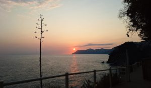Tramonto dalla Via dell'Amore nelle Cinque Terre
